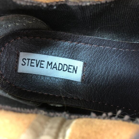 Steve Madden Women's Size 7.5M Midnite Brown Leather Suede Western Ankle Boots - Picture 14 of 14